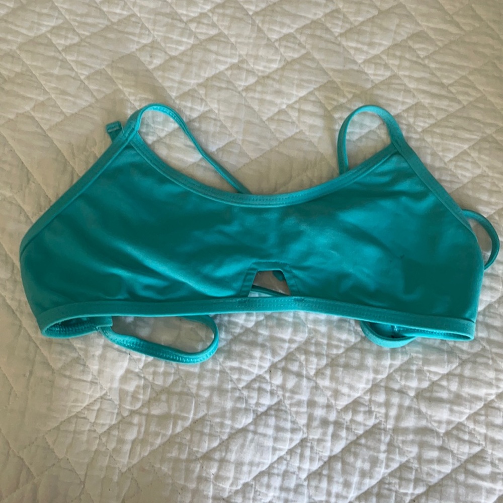 Jolyn Turquoise Tie-Back Bikini Top